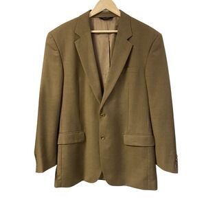 Jos A Bank Men's 100% Wool Sports Coat Blazer Size 44L  Beige‎ Tan 2 Button